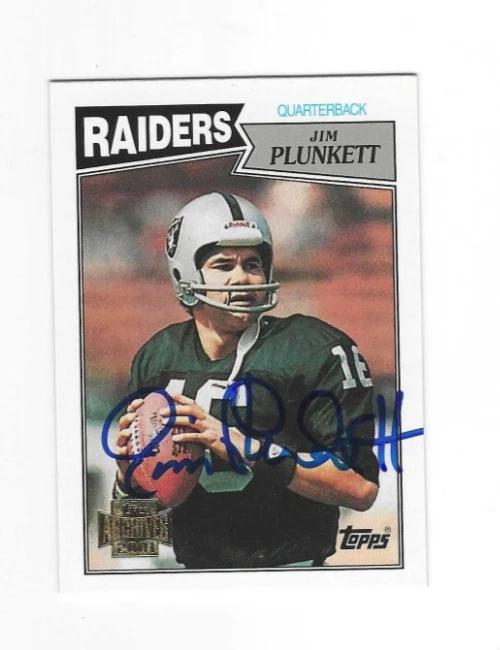 Signed JIM PLUNKETT Oakland Raiders 2001 Topps Archives card #214 w/COA - Image 1 of 1