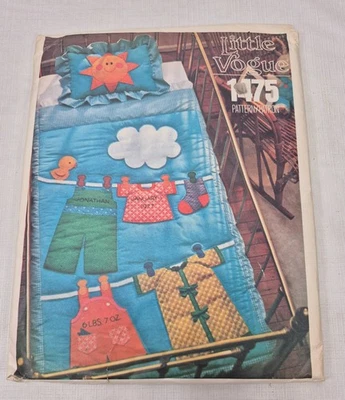 Vintage Little Vogue Pattern 1475 Child's Quilt & Sham UNCUT - Image 1 of 4