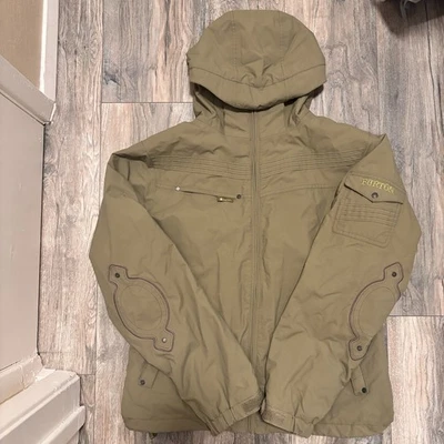 Burton Ski Jacket Womens Green Hooded  Sherpa Fleece - M - MISSING ZIP HANDLE - Image 1 of 4