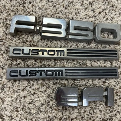 Juego de insignia emblema lateral guardabarros personalizado Ford F-350 1987-1991 OEM  Foto 1 de 4