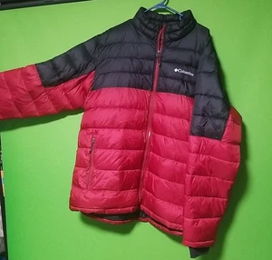 Columbia Jacket Mens XXL Red Black Hooded Puffer Insulated XM0387 - Picture 1 of 5