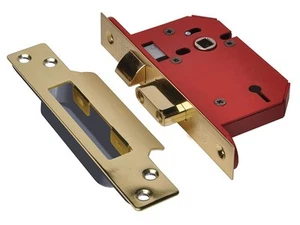 UNION StrongBOLT 2203S Kunci Mortise 3 Lever Tembaga Digilap 81mm - Picture 1 of 3