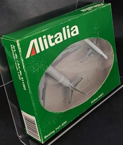 ALITALIA Boeing B747-200 Airbus A321 1/500 HERPA Wings die-cast metal model MIB - Foto 1 di 5