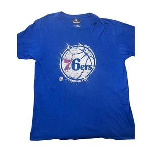 Camicia blu manica corta Philadelphia 76ers uomo taglia L fanatici NBA - Foto 1 di 4