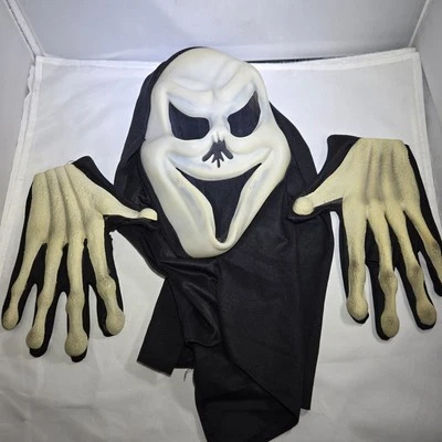 Scream Halloween Costume Long Face Ghost Face Mask With Gloves Black - Image 1 of 4