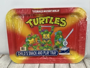 Vassoio TV metallo vintage NUOVO Teenage Mutant Ninja Turtles TMNT Mirage 1988 - Foto 1 di 4