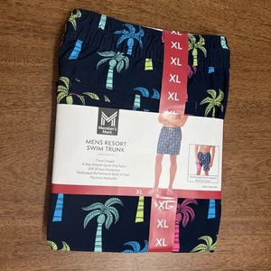 Neu mit Etikett Herren Members Mark marineblau Palmen Badehose Größe XL - Bild 1 von 7