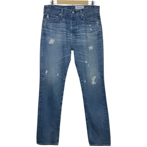 Pantalones de mezclilla AG Adriano Goldschmied para hombre 32 azul pipa vintage rectos a medida - Imagen 1 de 12