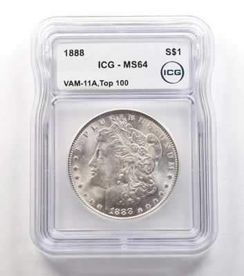 1888 Morgan Silver Dollar VAM-11A Top 100 MS64 ICG *6693 - Image 1 of 3
