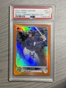 2022 Topps Chrome Josh Lowe Rookie Auto On-Card RC Orange Refractor #25/25 PSA 9 - Picture 1 of 2