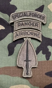 US Army USASOC Patch SF/Ranger Tab BDU w/ Hook Special Operations Command OD - Picture 1 of 3