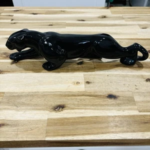 Royal Haeger Black Panther statuina vintage MCM art deco 16" ceramica - Foto 1 di 9