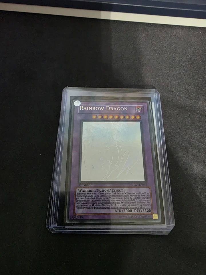 Yugioh Elemental Hero Chaos Neos/Rainbow Dragon Misprint GLAS-EN036 1st Ed NM - Image 1 of 1