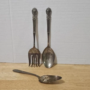 Lot 3 Silber Teller Servierlöffel Gabel Tortenheber  - Bild 1 von 10