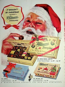 Original 1949 Vintage Print Ad: Ft. Whitman's Sampler Chocolate Antique Box - Picture 1 of 2