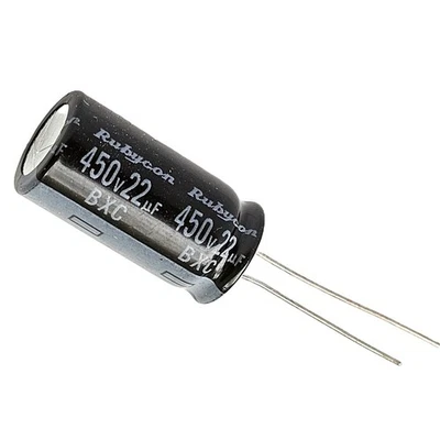 22uF 450V BXC Rubycon (JAPAN) BRANDED High Voltage Long Life 12,000 hrs-ref:z993