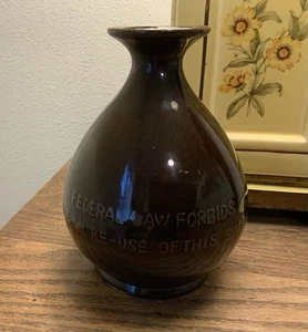 Wing Lee Wai Liquor Bottle 1930's from Hong Kong ~ YUHUCHUN Brown Ceramic - Picture 1 of 10
