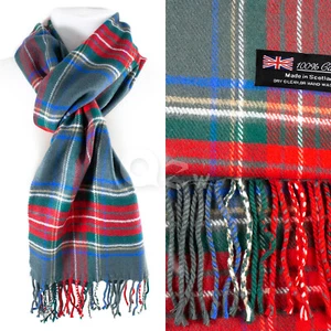 Mens Womens Winter Warm SCOTLAND Made 100% CASHMERE Scarf Scarves Plaid Wool - Picture 1 of 28