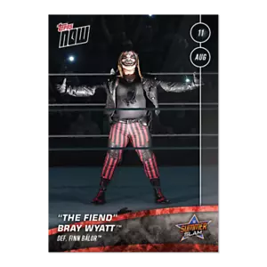 2019 TOPPS NOW WWE #46 "THE FIEND" BRAY WYATT DEFEATS FIN BALOR AT SUMMERSLAM - Picture 1 of 2