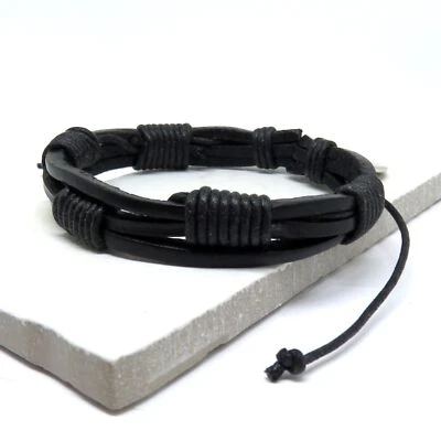 Men's Leather Cord Bracelet - Image 1 of 3