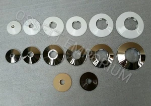 Radiator Pipe Collars White or Chrome Plastic Covers 10mm 15mm 22mm 28mm 35mm 42 - Picture 1 of 17