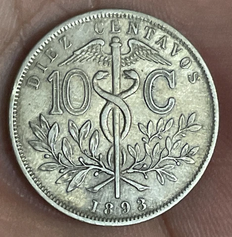BOLIVIA 1893 10 CENTAVOS VERY NICE CONDITION KM174.1 G Cover