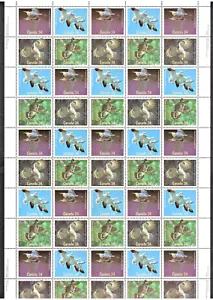 Canada #1098a, Full Pane of 50 "Birds of Canada" 1986, 34¢ OG XF MNH - Picture 1 of 6