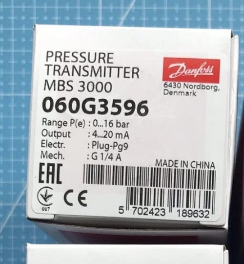 DANFOSS MBS3000 060G3596 Pressure Transmitter Free Shipping - Image 1 of 1