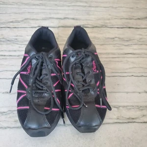 Capezio Women's Black and Hot Pink Web Dansneaker - DS19 Size 7 - Picture 1 of 9