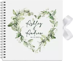 Personalised Large Wedding Heart Botanical Scrapbook Photo Album 30cm x 30cm - Picture 1 of 7