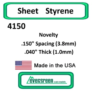 Evergreen Scale Models - Sheet Styrene – Novelty .150" Spacing (3.8mm) .040" ... - Foto 1 di 1