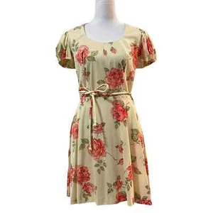 Vestido Corky Craig California Años 60 Vintage Grande Botánico Rosa Floral Sol Talla M? - Imagen 1 de 12