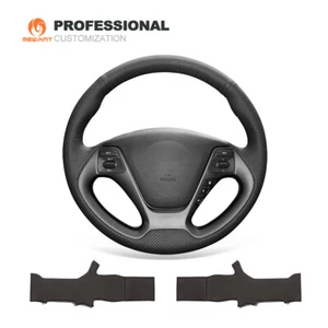 Black Genuine Leather Steering Wheel Cover for Kia Proceed Cerato Ceed - Bild 1 von 8