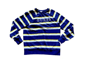 Men's Guess Blue/White Striped Sweater - Size Small - Picture 1 of 4