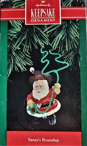 Markenzeichen '1992 SANTA's ROUNDUP' Andenkenornament (Weihnachten) Cowboyseil - Bild 1 von 1