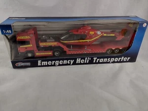 Teamsters Emergency Heli Transporter Truck and Helicopter 1:48 Die Cast - Picture 1 of 7