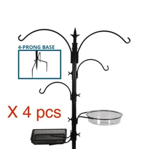 Pack Of 4 Pieces . 4-Hook Bird Feeding Station - Wild Bird Feeder Stand - Picture 1 of 9