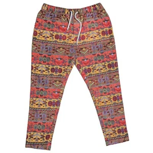 Mens Pants Joggers Multicolor Geometric Drawstring Harem Lounge Casual Large - Picture 1 of 6