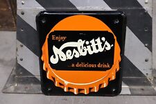 1940's Nesbitt's Orange Soda Pop Metal Sign Made In USA #917 Stout Sign Co