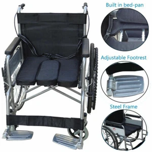 Folding Wheelchair Self Propelled Lightweight Transit Armrest Footrest Brake - Picture 1 of 5