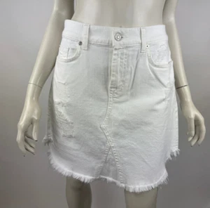 7 For All Mankind Evereve Denim-Miniröcke Damen 28 neu mit Etikett $ 179 Taschen abgenutzt - Bild 1 von 8