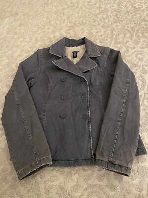 Abrigo Abercrombie and Fitch Forrado de Vellón Algodón Botón Guisante Y2K Foto 1 de 4