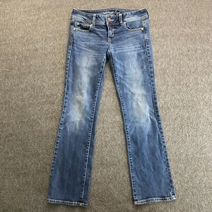 American Eagle Jeans Womens Size 4 30x30 Blue Slim Boot Cut Stretch Low Rise - Picture 1 of 10