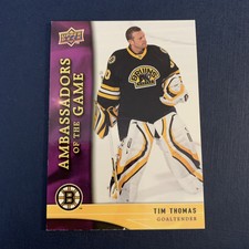 2009-10 Upper Deck Ambassadors of the Game Tim Thomas #AG12 Boston Bruins