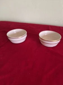 Set If 2 Medallion Ramekins/Dipping Bowls with Gold Tone Decoration - Picture 1 of 10
