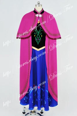  The Snow Cosplay Queen Princess Anna  Costume Adult  Dress Full Set Halloween - Image 1 of 4