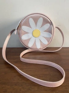 OshKosh B'Gosh Kids Girls Round Zipper Flower Crossbody Bag Lightweight Pink 6" - Picture 1 of 6