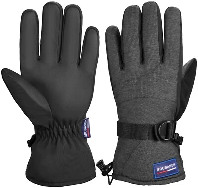 BRUBAKER Ski Snowboard Handschuhe Thermo Wasserdicht Winddicht Anthrazit Winter - Bild 1 von 4