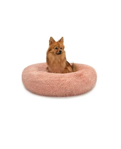 lionto Cama perros redonda cojín gatos sofá para perros donut (L) 60 cm Ø rosa - Imagen 1 de 6