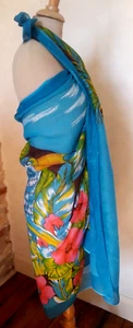 GF14 Paréo Châle étole voile de coton ROMANTIC 112x175cm VINTAGE 80 Pareo shawl - Imagen 1 de 12